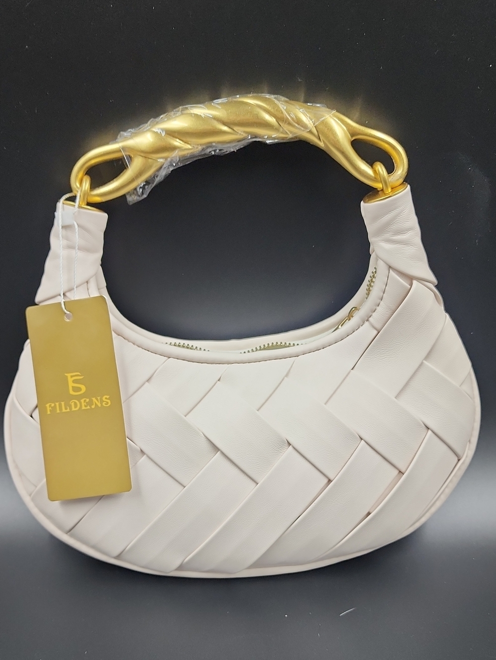 Fildens Cream Gold Handle Hand Bag